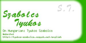 szabolcs tyukos business card